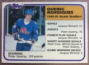 1981-82 Topps Team Leaders ""Set Break"" #61 Peter Stastny Quebec Nordiques radiocontrol" - Imagen 1 de 1