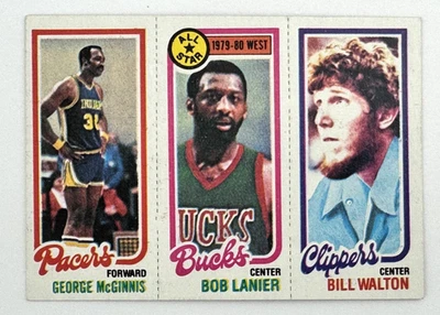 Tarjeta de baloncesto NBA Topps 1980 - 81 - Bill Walton Bob Lanier George McGinnis Foto 1 de 2