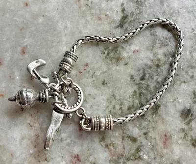 "Brazalete de plata Brighton con dije de golf palanca pelota de golf par birdie 6,5ish"" L4" Foto 1 de 4