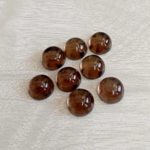 AAA Natural Smoky Quartz Flat Back Round Loose Gemstone For Making All Jewelry - Picture 1 of 6
