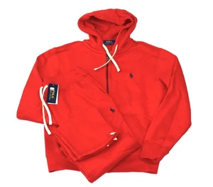 Polo Ralph Lauren Polar Sudadera Cremallera Sudadera Chaqueta Pantalones Conjunto Rojo M Nuevo con Etiquetas - Imagen 1 de 7