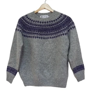 Auth Harley of SCOTLAND - Light gray Purple Women's Sweater - Picture 1 of 6