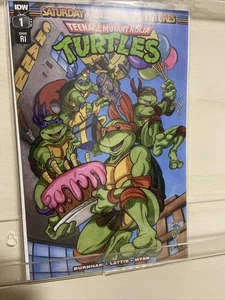 SATURDAY MORNING ADVENTURES TEENAGE MUTANT NINJA TURTLES #1 R1 VARIANTE 1:10 CASI NUEVO - Imagen 1 de 1