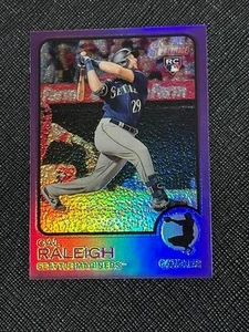 2022 Topps Heritage Chrome Cal Raleigh Purple Refractor RC Card - Bild 1 von 1