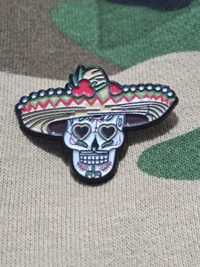 Día de los Muertos Halloween Calavera Esmalte Solapa Cordón Sombrero Prendedor Insignia Metal **** - Imagen 1 de 3