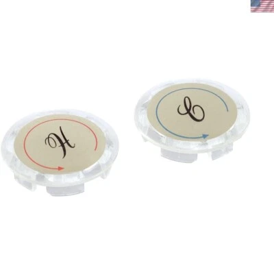 2-Pack 1-5/16 In. Gold Plated Acrylic Faucet Index Buttons for Hot/Cold Control - Image 1 of 2