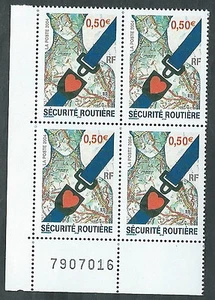 2004 FRANCIA CONGIUNTA ITALIA SICUREZZA STRADALE QUARTINA MNH ** - ED3 - Foto 1 di 1