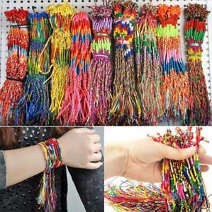 NT 50pcs Wholesale Bulk Lots Colorful Braid Friendship Cords Strands Bracelets