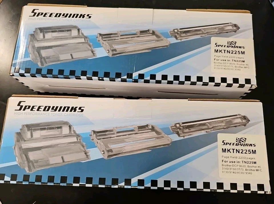 Lote de 2 cartuchos de tóner magenta Speedyinks MKTN225M Brother HL3140CW HL3150CDW Foto 1 de 2