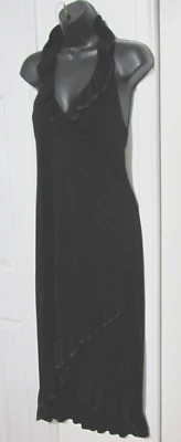 B. Smart High Low Cocktail Dress Ruffled halter  Empire-waist Women's Black 7/8 - Image 1 of 4