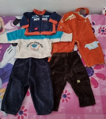 Lotto Abbigliamento Bambino Salopette Chicco Pantaloni Velluto Felpe 1anno stock - Immagine 1 di 4