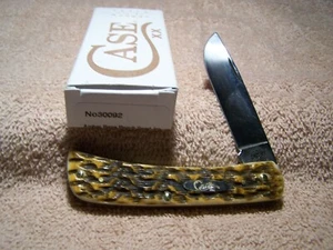 Case xx Sodbuster Jr Amber Bone Peachseed Jigged Bone 30092  6137 CS NIB Carbon - Picture 1 of 3