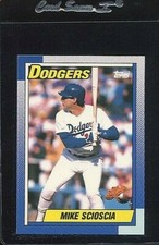1990 TOPPS TIFFANY #605 MIKE SCIOSCIA LOS ANGELES DODGERS 