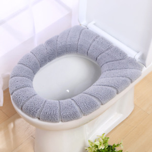 Bathroom Closestool Toilet Seat Cover Soft Pad Cushion Winter Warm Mat Washable