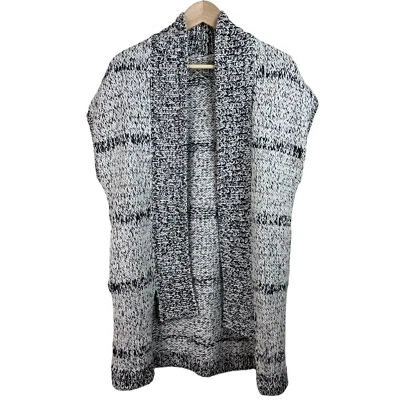 Ecote Knit Vest Black & White Cotton Blend Woman's - Image 1 of 4