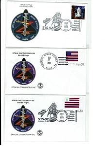 STS-92 Space Shuttle Oct 2000 EMBLEM / TITUSVILLE MPSC / VIP 9 Covers ISS !! - Picture 1 of 3