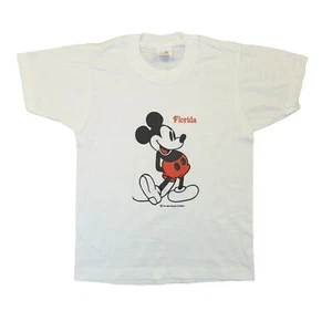 Vintage Mickey Mouse Sherry T-shirt Kids 10-12 White Florida Cool Mickey Disney - Picture 1 of 8