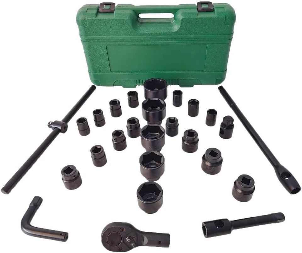26 Pcs 3/4" Drive Impact Socket Set Metric Sizes 21-50mmm 6-Point Sockets - Image 1 of 4