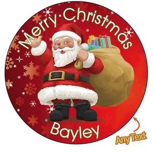 Personalised Father Christmas Xmas Santa Stickers Present Gift Seal Label - 872 - Picture 1 of 2