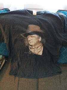 Vintage John Wayne The Duke Icons Long Sleeve Black TShirt Small /116