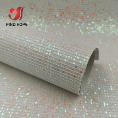 ​Plaid Sequin Glitter Fabric PU Leather For Sewing Clothing Packing Bag DIY - Image 1 of 4