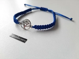 Pulsera árbol de la vida macramé hecha a mano plata 925 símbolo joyería - NUEVO - Imagen 1 de 1