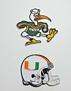 (2) Miami Hurricanes Tide Team Logo Embroidered 3.5in Iron / Sew-On Patch - Picture 1 of 5