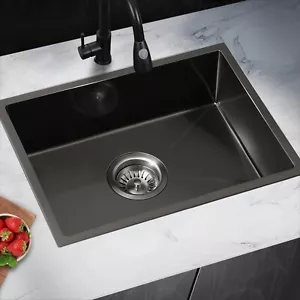 Welba Kitchen Sink Stainless Steel Basin Single Under/Top/Flush Mount 45X30CM - Picture 1 of 10