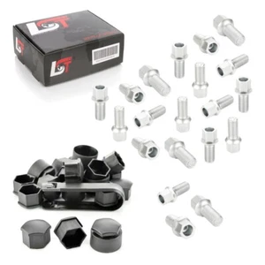 20x Radschrauben Kugelbund M14x1,5x27 Abdeckkappen für AUDI A5 8T 8F TT 8J 8N FV - Picture 1 of 11