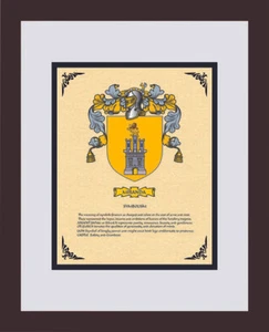 HERALDIK WAPPEN ~ MIRANDA FAMILIENWAPPEN ~ GERAHMT - Bild 1 von 4
