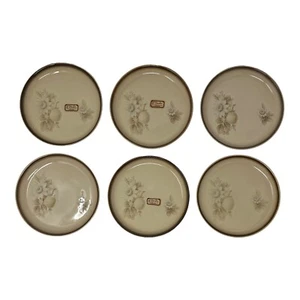 Memories Denby Stoneware Bread & Butter Plate 6.75" Lot of 6 Tan Floral England - Picture 1 of 9