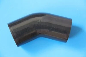 45DEGREE BLACK 3.25" 83MM ELBOW TURBO/INTERCOOLER/INTAKE SILICONE COUPLER HOSE - Picture 1 of 3