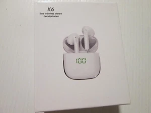 K6 True Wireless Stereo Headphone - White - Picture 1 of 10