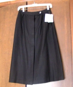 Evan Picone schwarz Wolle gefüttert Rock Größe 10 sexy Knopfleiste vorne 26" Taille neu aus altem Lagerbestand - Bild 1 von 12