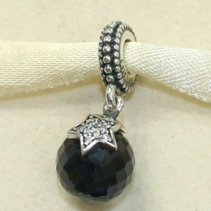 New Authentic Pandora Moon & Star Midnight Blue 791392NBC Dangle W Suede Pouch - Picture 1 of 5