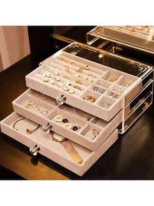 caja organizadora de para joyas joyero organizador regalo mujer joyeros anillos - Picture 1 of 11