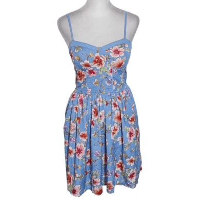 Band of Gypsies розовый и синий цветочный мини-платье размер маленький свадебное платье для гостей - Изображение 1 из 4