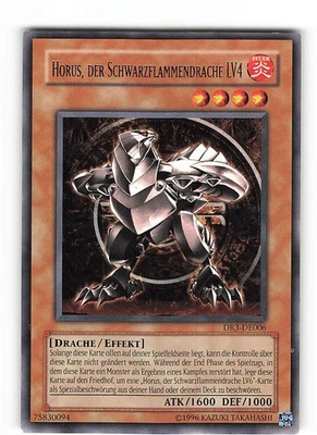 Yugioh HORUS, DER SCHWARZFLAMMENDRACHE LV4 , dr3-de006 Rare deutsch Near Mint  - Bild 1 von 2