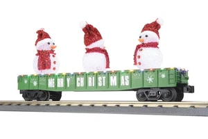 MTH Railking O #1225 Weihnachtsgondelwagen mit LED-Leuchten & Schneemännern 30-72263 - Bild 1 von 1