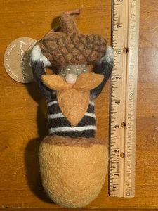 NUOVO Ornamento Gnomi Natura 2021 Nepal - TAG Lana Fatto a Mano - Foto 1 di 5