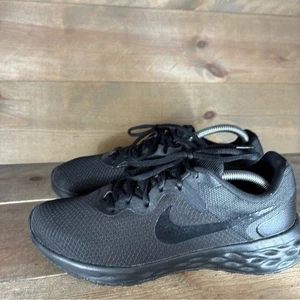 Nike revolution 6 womens size 9 shoes black athletic running sneakers - Picture 1 of 8
