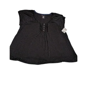 Croft & Barrow 2X Black Polka Dot Top and Pants Pajama Set Loungewear NWT - Picture 1 of 10