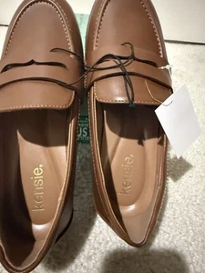 NEW Kensie Gitty Loafer Size 8 Women's Slip-On Shoes Padded Footbed Cognac - Picture 1 of 7