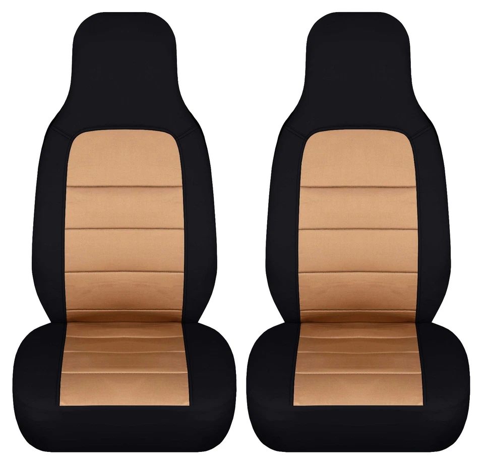 Bonitas fundas de asiento de coche delanteras negras tostadas algodón para Mazda MX-5 Miata 1990-1998 Foto 1 de 1