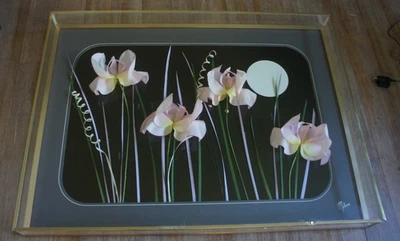 signed JON GILMORE 3-D Art 47”x35” CALLA LILIES Floral Acrylic Display shadowbox - Image 1 of 4
