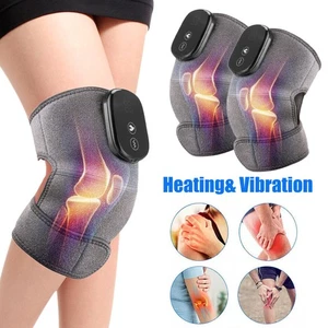 3 in 1 Electric Fast Heated Vibration Knee Joint Pad Wrap Brace Massager Therapy - Foto 1 di 24