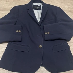 Talbots Navy Blue Blazer Women’s 8P School Boy Jacket Thick - Picture 1 of 6