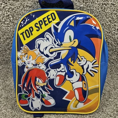 Sonic the Hedgehog Kids Backpack Blue Yellow Top Speed Tails Knuckles School Bag - Image 1 of 4