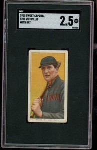1909-11 T206 Sweet Caporal 350 VIC WILLIS ST. LOUIS W/ BAT HOF SGC 2.5 Gd+