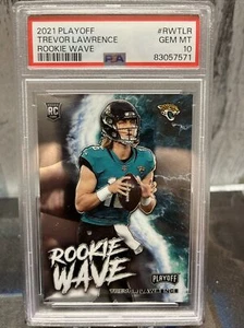 Panini Playoff 2021 Trevor Lawrence Rookie Wave #RWTLR PSA 10 Jaguars - Imagen 1 de 2